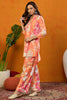 Orange Rayon Blend Floral Printed Straight Co-ords Sets VCORD1033