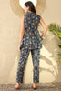 Blue Rayon Blend Ikkat Printed Co-ord Sets VCORD1036