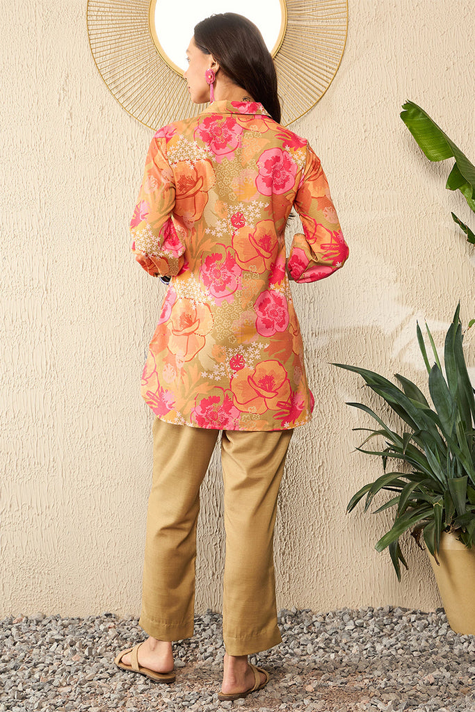 Green Rayon Blend Floral Printed Co-Ord Sets VCORD1074