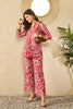 Red Rayon Blend Floral Printed Co-Ord Set VCORD1110