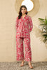 Red Rayon Blend Floral Printed Co-Ord Set VCORD1110