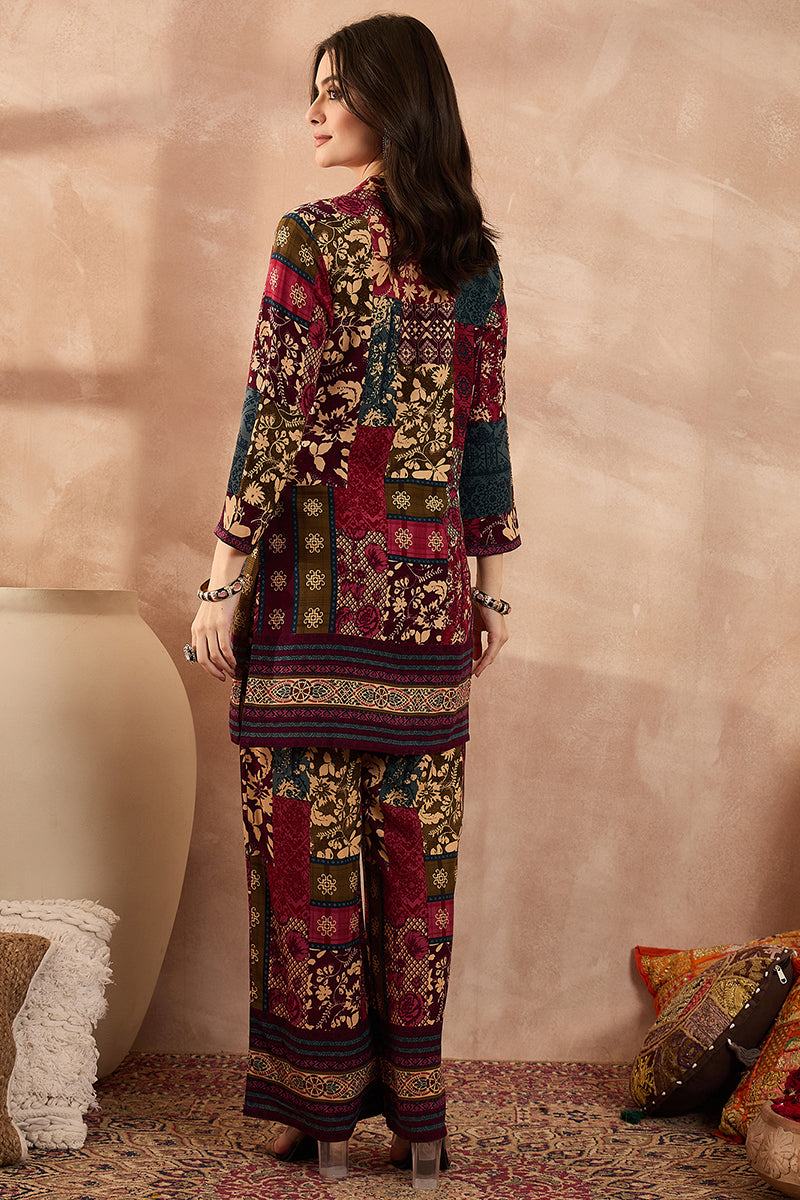 Multi Viscose Rayon Printed Straight Coord Sets VCORD1200