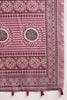 Mauve Linen Blend Geometric Printed Saree With Blouse Piece VFSAR1031