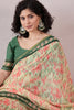 Off White Linen Ethnic Motifs Printed Saree With Blouse Piece VFSAR1052