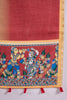 Multi Linen Kalamkari Printed Saree With Blouse Piece VFSAR1064