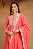 Pink Georgette Embroidered Thread Work Flared Kurta Set VKSET1487