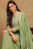 Green Georgette Embroidered Thread Work Flared Kurta Set VKSET1491