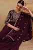 Maroon Poly Georgette Embroidered Anarkali Kurta Set VKSET1513