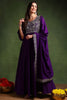 Violet Silk Blend Solid Embroidered Anarkali Gown With Dupatta VKSET1522