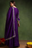 Violet Silk Blend Solid Embroidered Anarkali Gown With Dupatta VKSET1522