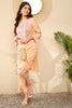 Peach Embroidered Viscose Rayon Straight Trouser Bottom Kurta Set VKSET1525