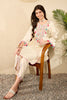 Off White Embroidered Viscose Rayon Straight Trouser Bottom Kurta Set VKSET1527