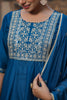 Teal Silk Blend Anarkali Suit Set VKSKD1480