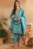 Sea Green Silk Blend Ombre Straight Kurta Trousers With Dupatta VKSKD1688