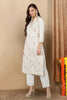 White Pure Cotton Ethnic Motifs Straight Kurta Trousers With Dupatta VKSKD1699