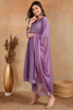 Lavender Silk Blend Anarkali Woven Design Kurta Pant With Dupatta VKSKD1779