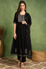 Black Silk Blend Anarkali Yoke Design Kurta Pant With Dupatta VKSKD1782