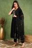 Black Silk Blend Anarkali Yoke Design Kurta Pant With Dupatta VKSKD1782