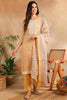 Cotton Blend Peach Printed Straight Kurta Pant With Dupatta VKSKD1901