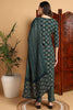 Green Rayon Blend Ethnic Motifs Printed Straight Suit Set VKSKD2166