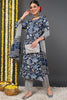 Blue Rayon Blend Floral Printed Straight Suit Set VKSKD2169