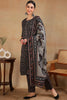 Black Rayon Blend Floral Embroidered Straight Suit Set VKSKD2180