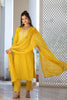 Yellow Viscose Rayon Bandhani Embroidered Straight Suit Set VKSKD2182