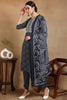 Navy Blue Rayon Blend Bandhani Printed Straight Suit Set VKSKD2184