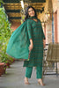 Green Viscose Rayon Floral Printed Straight Suit Set VKSKD2190