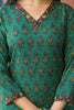Green Viscose Rayon Floral Printed Straight Suit Set VKSKD2190