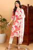 White Rayon Blend Floral Printed Straight Suit Set VKSKD2205