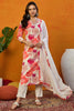 White Rayon Blend Floral Printed Straight Suit Set VKSKD2205