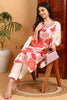 White Rayon Blend Floral Printed Straight Suit Set VKSKD2205