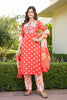 Orange Rayon Blend Bandhani Embroidered Straight Trouser Bottom Suit Set VKSKD2230