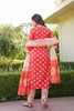 Orange Rayon Blend Bandhani Embroidered Straight Trouser Bottom Suit Set VKSKD2230