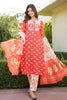 Orange Rayon Blend Bandhani Embroidered Straight Trouser Bottom Suit Set VKSKD2230