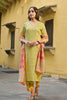 Yellow Rayon Blend Floral Printed Straight Trouser Bottom Suit Set VKSKD2238