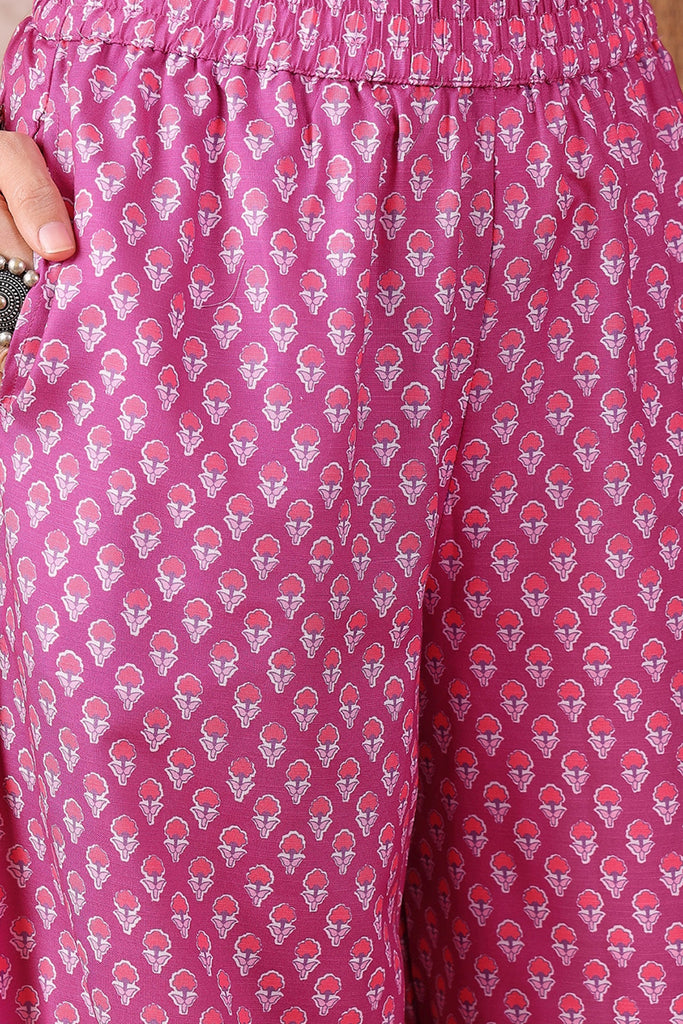 Pink Rayon Blend Floral Printed Straight Salwar Bottom Suit Set VKSKD2244