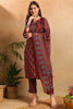 Brown Rayon Blend Floral Printed Straight Trouser Suit Set VKSKD2249