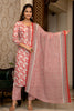 Red Rayon Blend Paisley Printed Straight Suit Set With Trouser Bottom VKSKD2263