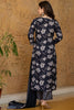 Black Rayon Blend Floral Printed Straight Trouser Suit Set VKSKD2267