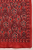 Red Rayon Blend Floral Printed A-Line Trouser Bottom Suit Set VKSKD2273