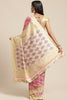 Pink Art Silk Printed Saree With Blouse Piece VSAR1227