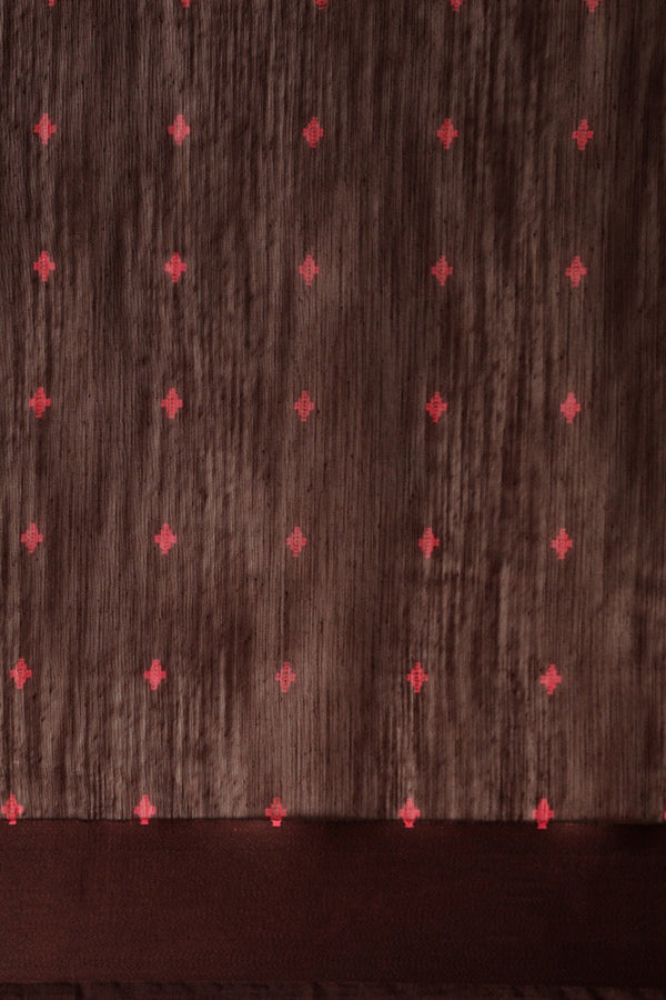 Brown Art Silk Printed Saree With Blouse Piece VSAR1546