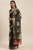 Grey Art Silk Printed Saree With Blouse Piece VSAR1554