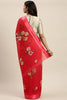 Red Art Silk Printed Saree With Blouse Piece VSAR1557