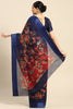 Blue Cotton Blend Printed Saree With Blouse Piece VSAR1625