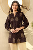 Brown Cotton Blend Ethnic Motifs Printed Regular Tunic VT1279BRN