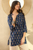 Navy Blue Cotton Blend Ethnic Motifs Printed Regular Tunic VT1294