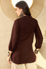 Brown Polyester Solid Solid Regular Tunic VT1299